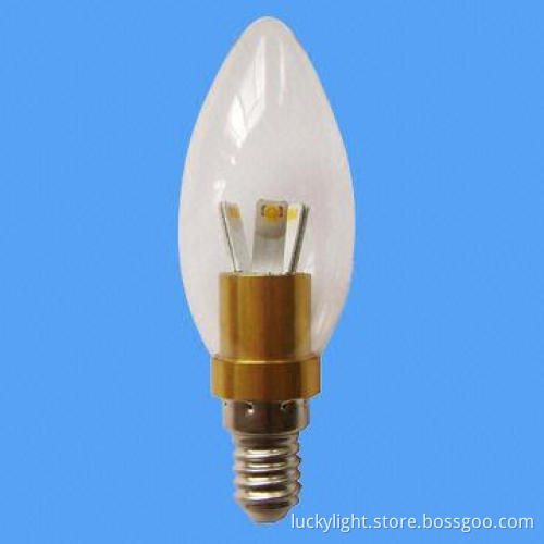 3W E14 High-power Dimmable LED Candle Light, 50 to 70lm/W Luminous Efficiency